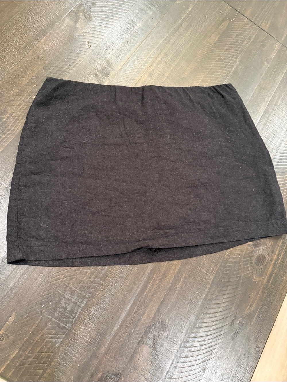 Abercrombie & Fitch Black Linen Blend Mini Skort with Elastic Waistband Size M